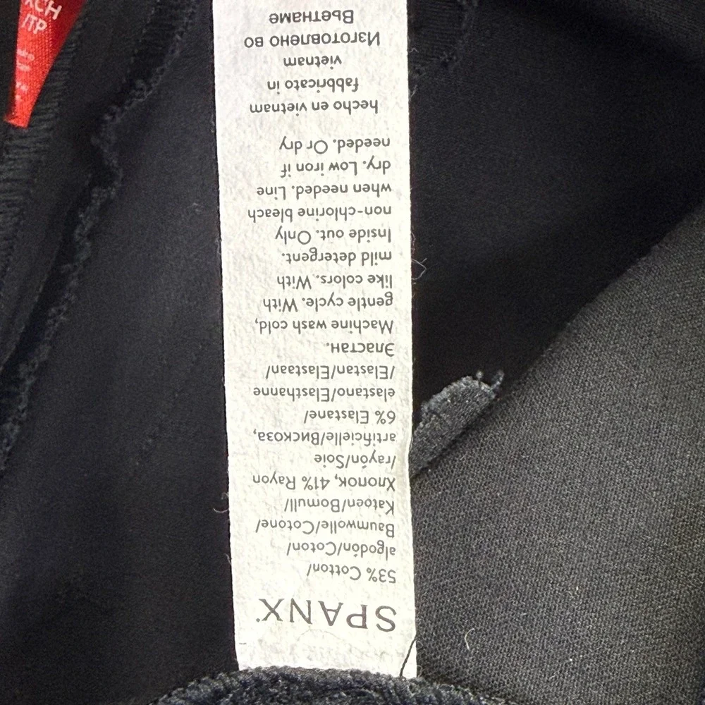 Spanx The Perfect Pant Hi-Rise Flare Black Ponte Pull On Trousers XS NWT